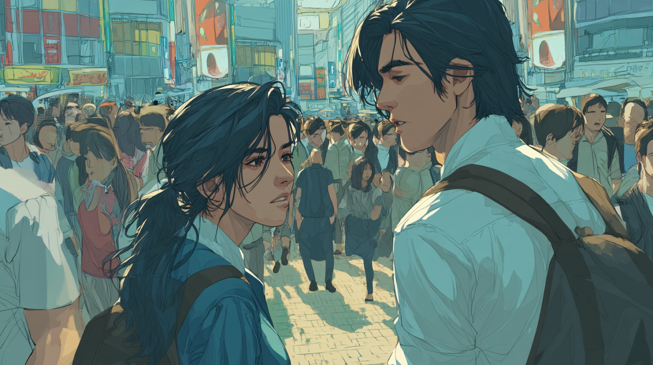 女性と話す男性